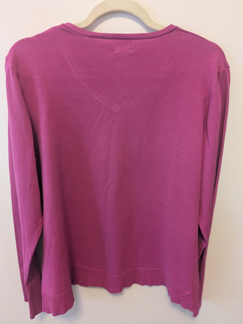 Chico's V-Neck Sweater in Raspberry - Picture 2 of 3